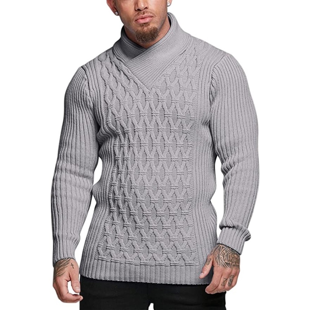 New Mens Cardigan Uniquely Diamond Knitted Sweater Multiple Sizes - Picture 1 of 1